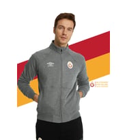 Galatasaray Orijinal Lisanslı Dik Yaka Fermuarlı Gri Sweat