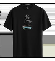 Ship Without Sail %100 Pamuklu Erkek Siyah Tişört - Premium Quality (Siyah - Beyaz)