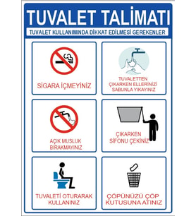 Tuvalet Talimatı Sticker 20X28 Cm