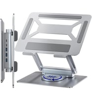360° Döner Alüminyum Laptop Standı Ergonomik ve Portatif Tasarım Usb Type-C Port Dayanıklı ve Sağlam