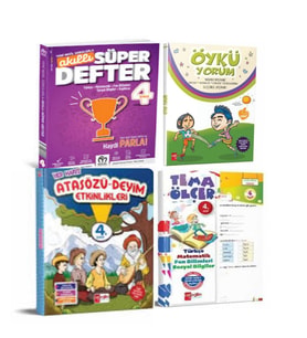 4.Sınıf Tüm Dersler Akıllı Defter + Öykü Yorum+Atasözü-Deyimler Etkinlikleri Ve Yaprak Test