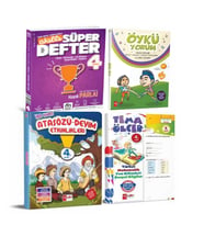 4.Sınıf Tüm Dersler Akıllı Defter + Öykü Yorum+Atasözü-Deyimler Etkinlikleri Ve Yaprak Test