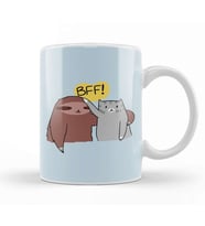 Bff Sloth And Cat Kedi Kupa Bardak Porselen