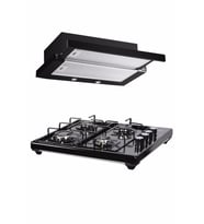 Luxell Siyah Aspiratörlü Set Üstü Ocaklı Takım (Ds6-905  Aspiratör + Lx-420f  Ocak)