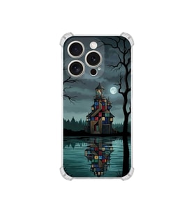 PrintiFy Apple iPhone 14pro ile Uyumlu Simya Serisi Gölge Ve Cam Tasarımlı Uv Baskılı Köşe Korumalı Antişok Kılıf