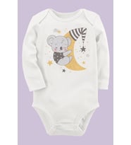 Organik Baskılı Pamuklu Unisex Bebek Body UZUNE222