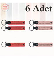 Nar Çiçeği & Yavru Ağzı, 6’lı Set, İsim Yazılabilen Deri Anahtarlık, Konferans Katılımcılarına Anı