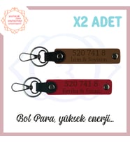 Açık Kahve-Kırmızı, İsme Özel Hediyelik Manevi Güç, 520 741 8 Sayılı Başarı ve Huzur 2'li Anahtarlık (Çok Renkli)