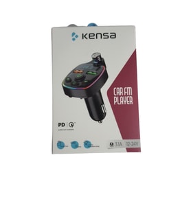 Kensa Yeni Nesil Car Fm Player Typ-Ce Çift USB Şarj Özellikli Dijital Ekranlı Fm Transmitter Cihazı