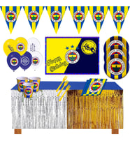 AFİŞLİ FENERBAHÇE DOĞUM GÜNÜ PARTİ MALZEMELERİ SÜSLERİ SETİ 32 KİŞİLİK