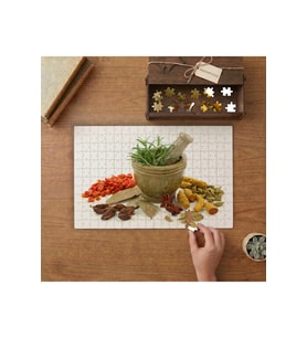 Havan -Baharatlar Tasarımı 240 parça Ahşap Puzzle Ahşap Kutuda MP00146