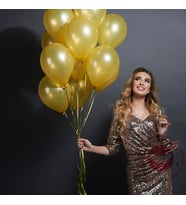 VIP 100 PCS SHINY METALLIC GOLD BALLOON VIP KALİTE PARLAK METALİK ALTIN BALON HELYUM GAZI UYUMLU