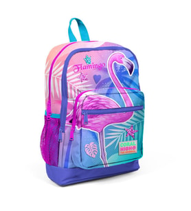 Coral High Kids  Lavanta Pembe Flamingo Desenli Dört Bölmeli Okul Sırt Çantası 23705