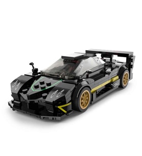Pagani Zonda R Siyah Yapı Blokları Oyuncak Araba – 387 Parça 1/28 Metalik Siyah Maket Seti