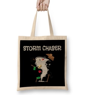 Cute Storm Chaser Tornado Lovers Severe Weather Bez Çanta Uzun Saplı