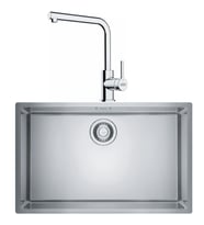 Franke Maris Mrx 110-70 Tek Gözlü Eviye + LİNA L Krom Spiralli Mutfak Eviye Batarya Seti (Krom)