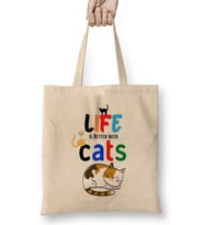 Funny Cat Lover Gifts For Women Men Kids Bez Çanta Uzun Saplı