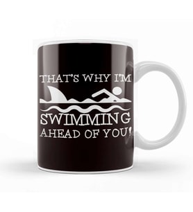Funny Swimming Shark Swim Swimmer Water Sports Athlete Coach Kupa Bardak Porselen
