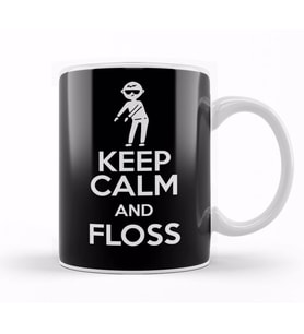 Flossing Keep Calm And Floss Kupa Bardak Porselen