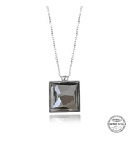 Swarovski Crystal Taşlı Kare Gümüş Kadın Kolye