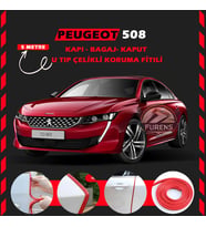 Peugeot 508 Oto Araç Kapı Koruma Fitili 5metre Parlak Kırmızı Renk