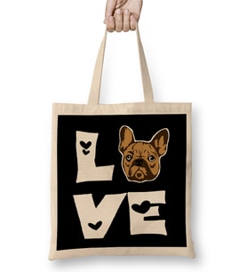 French Bulldog Funny Frenchie Mom Dad Pug Bez Çanta Uzun Saplı