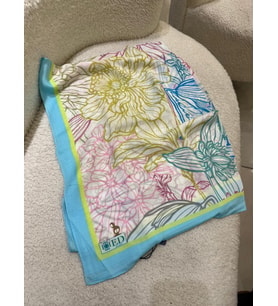 06 Ed Scarf Çiçek Dalgası Desenli Şal