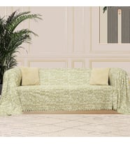 SoftMicro İskandinav Desenli Boho 180x300 cm Koltuk Örtüsü Şalı, Kanepe Örtüsü, Tv Battaniyesi Yeşil