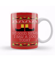 Good News Elf Quote Christmas Knit Kupa Bardak Porselen