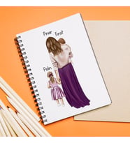 Anne & Kız & Oğul Tasarımlı Kişiye Özel Defter