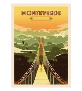Monteverde Kosta Rika Tablo Ahşap Poster Dekoratif