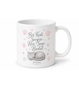 Kedi Annesi Pati İzleri Tüylü Dost Sevgisi Evcil Can Kupa Bardak Hediye