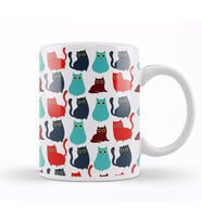 Kediler Cat Pattern Kupa Bardak Porselen