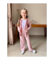 Ki̇z Çocuk Eşofman Taki̇mi̇ 2 Li̇. Boru Paça Farmuarli̇ Kapuşonlu Takim. Love Baski̇li̇ Taki̇m. (Pembe)