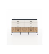 Arges Konsol 2 Raflı 6 Çekmeceli 4 Kapaklı 176x30x99 Antrasit-Çam/Aytaşı