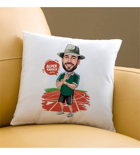 Kişiye Özel Sporcu Karizmatik Erkek Karikatürlü Yastık