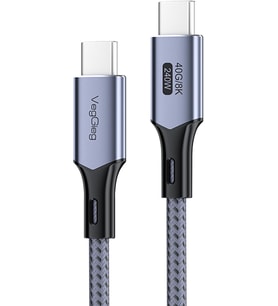 USB 4.0 E-Mark 240W 40Gbps Thunderbolt 4 8K 60Hz Type-C Görüntü Hızlı Şarj ve Data Kablosu 1 Metre
