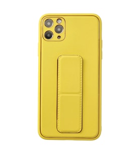 Apple İphone 11 Pro Max Kılıf Coco Deri Standlı Kapak - Sarı