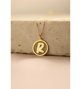 Kişiye Özel Şık Minimal Harf Kolye 925K Gümüş (Gold)