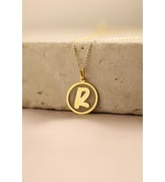 Kişiye Özel Şık Minimal Harf Kolye 925K Gümüş (Gold)