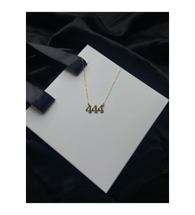14k Altın Kaplama Melek Sayıları 444 Gümüş Kolye