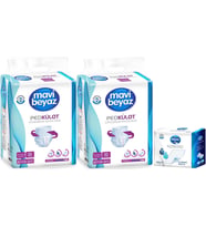 Mavi Beyaz Ped Emici Külot Hasta Bezi L - Large Büyük 60 Adet + Yatak Koruyucu Örtü 60*90CM 30 Adet