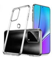 Samsung Galaxy M31 Kamera Korumalı Şeffaf Kenarları Renkli Kılıf (Gri)