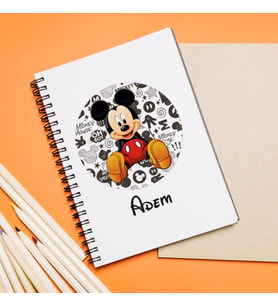 Mickey Mouse Sevgili Çift Tasarımlı Defter Kişiye Özel