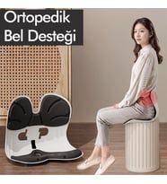 Ergonomik Ortopedik Bel Destekli Oturma Minderi Postür Düzeltici İş Ev Oto Sırt Koltuk Yastığı (Siyah)