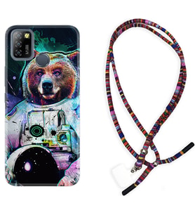 INFINIX Smart 4 5 6 Zero 8 S5 Pro Kılıf Boyun Asklı Rasta Silikon Astronot Panda 1755