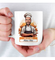 En İyi Erkek Aşçıya hediye Karikatürlü Kupa Bardak