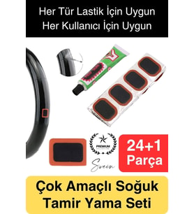 Ekstra Güçlü Araba Bisiklet Motosiklet Soğuk Yama Lastik Tamir Yaması Seti 24 Parça Kolay Pratik