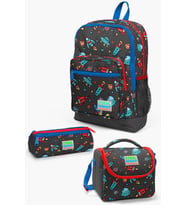 Coral High Kids Koyu Gri Kırmızı Uzay Desenli 3’lü Okul Çanta Seti SET0123469