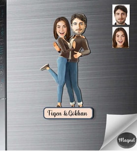 Kişiye Özel Sevgili Ahşap Magnet -7